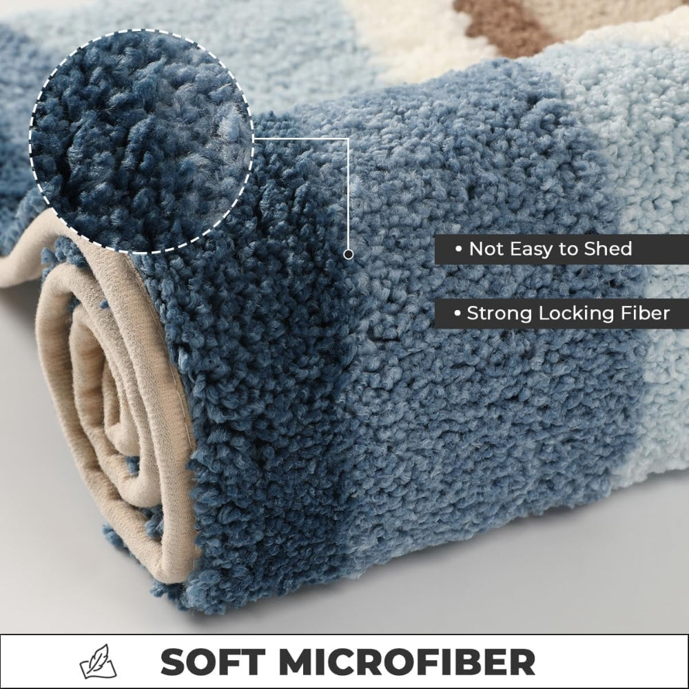 Closora | Seaside Footprint Pattern Bath Mat