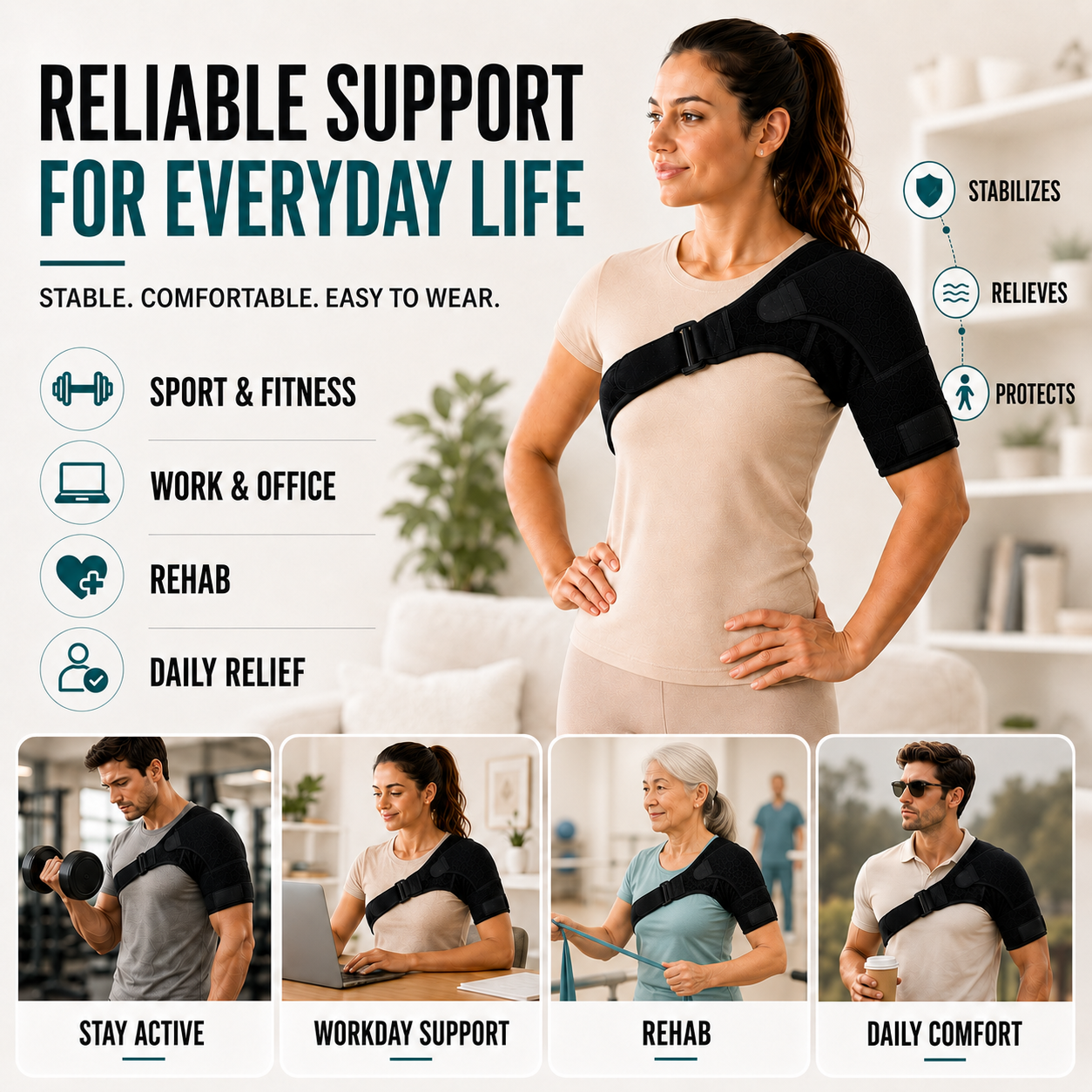 Closora | Shouldrax Adjustable Shoulder Support Wrap