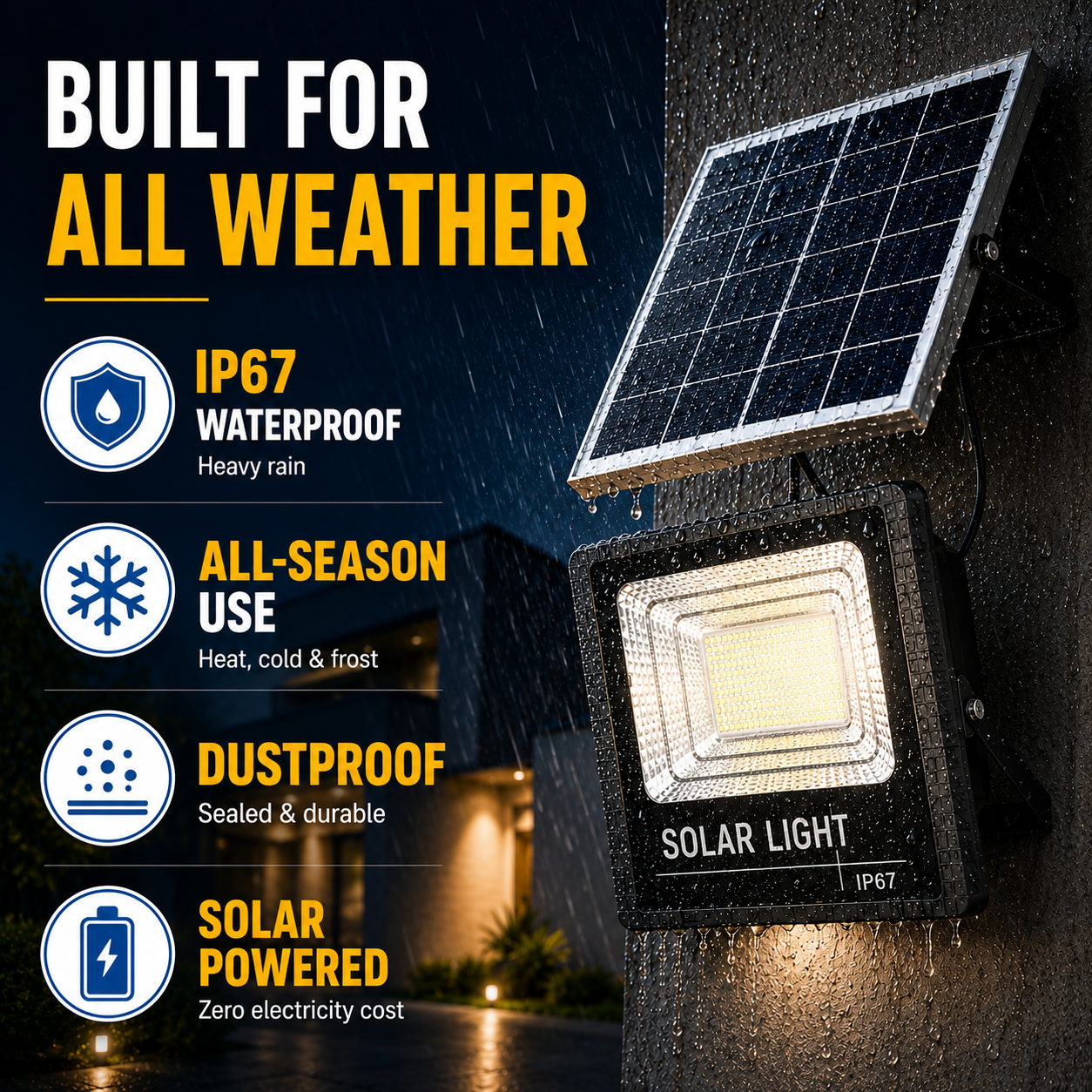 Closora | Soluxe Solar-Powered Outdoor Flood Light With Remote