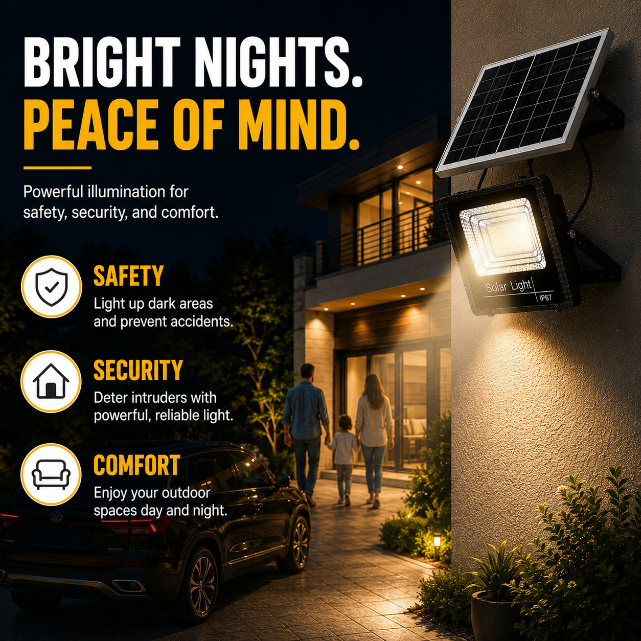 Closora | Soluxe Solar-Powered Outdoor Flood Light With Remote