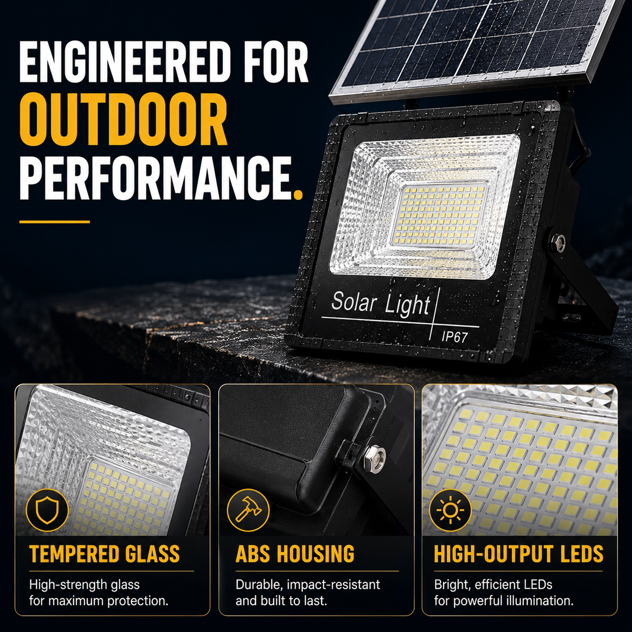 Closora | Soluxe Solar-Powered Outdoor Flood Light With Remote