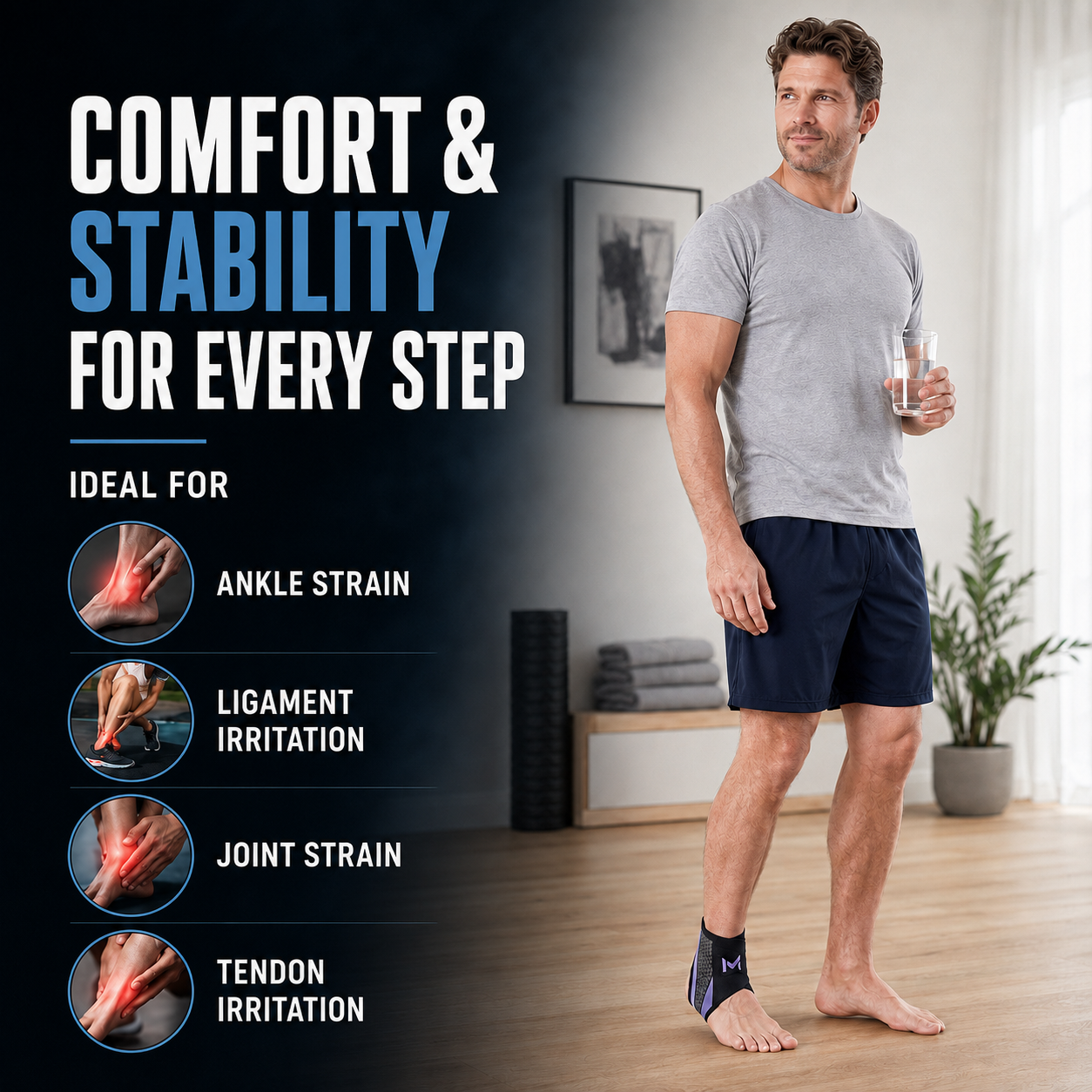 Closora | StrideSentry Adjustable Ankle Support Sleeve
