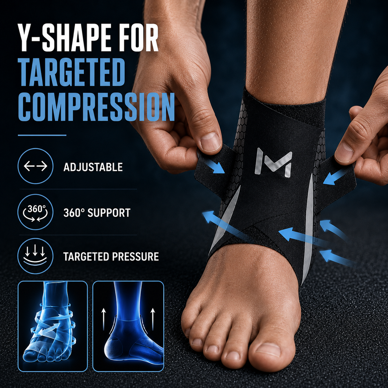 Closora | StrideSentry Adjustable Ankle Support Sleeve