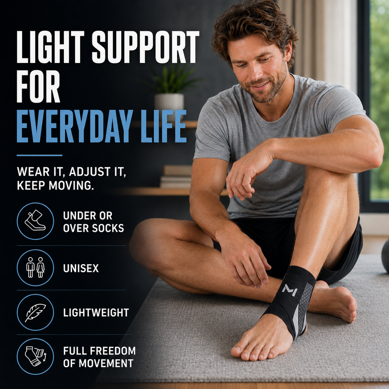 Closora | StrideSentry Adjustable Ankle Support Sleeve