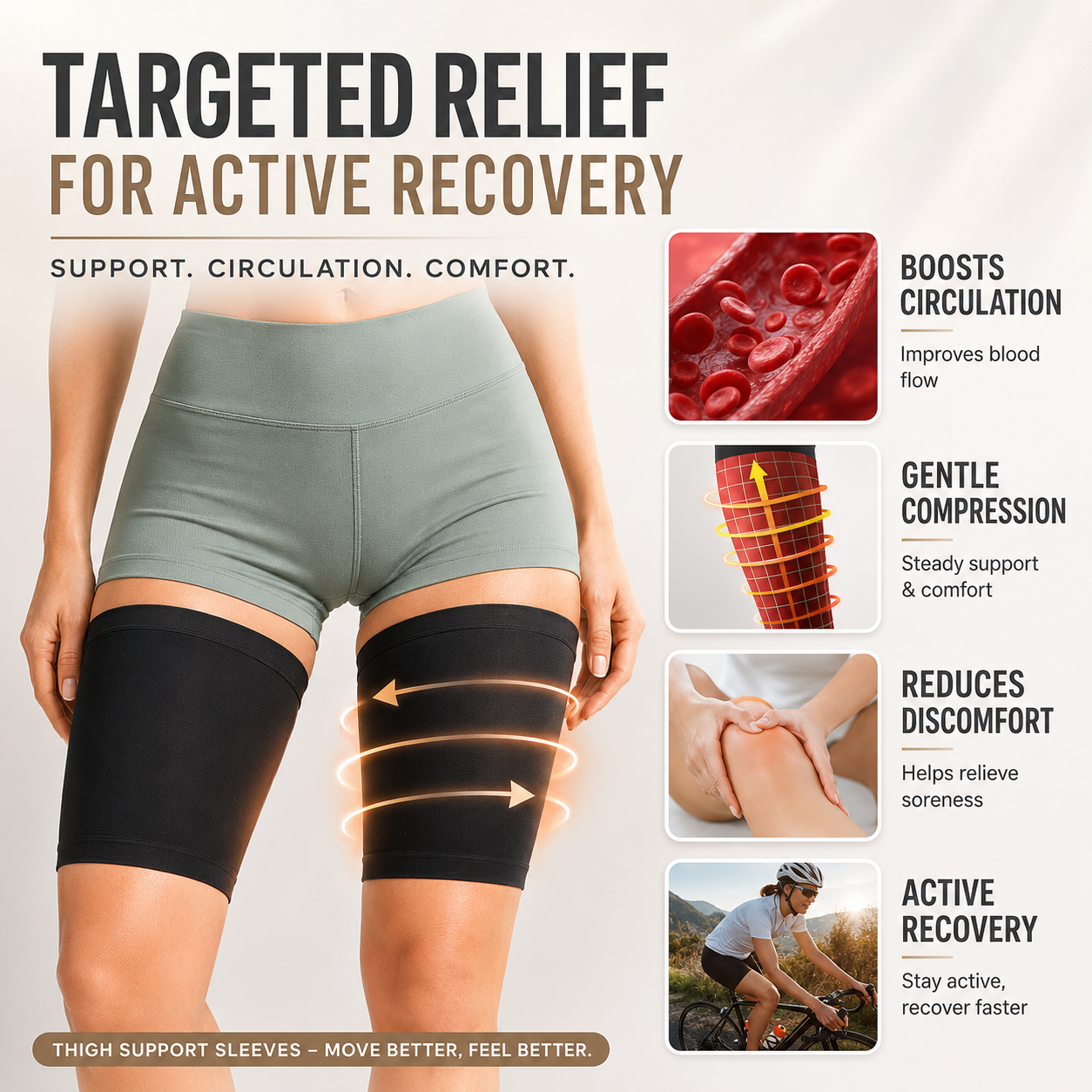 Closora | Thighraze Ultra Thin Compression Sleeve