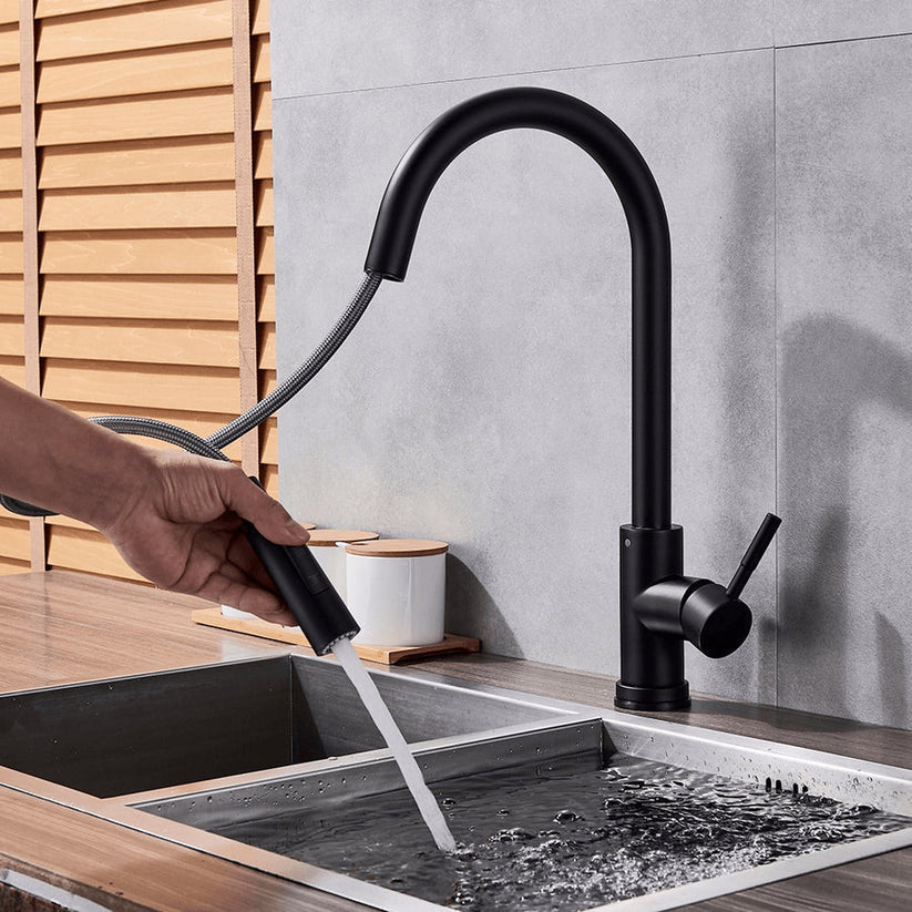 Closora | TouchTech Pull-Out Kitchen Tap – Sensor Touchless Mixer Tap with Flexible Spout | Modern Brass Faucet