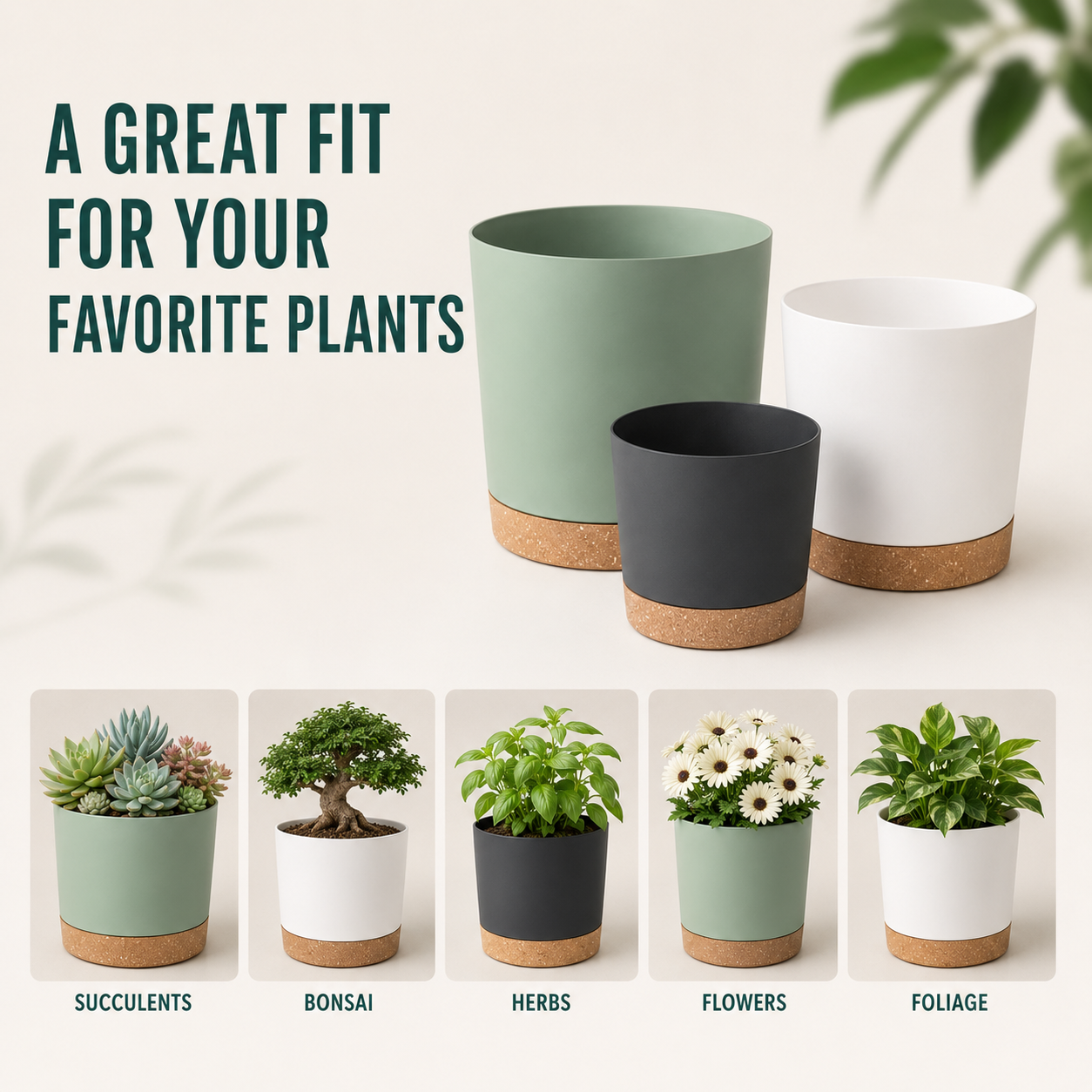 Closora | Verdara Large Lightweight Pot With Drainage Holes