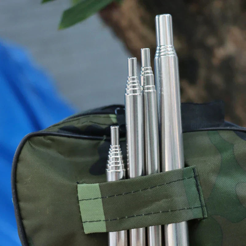 Collapsible Stainless Steel Fire Blowpipe for Camping