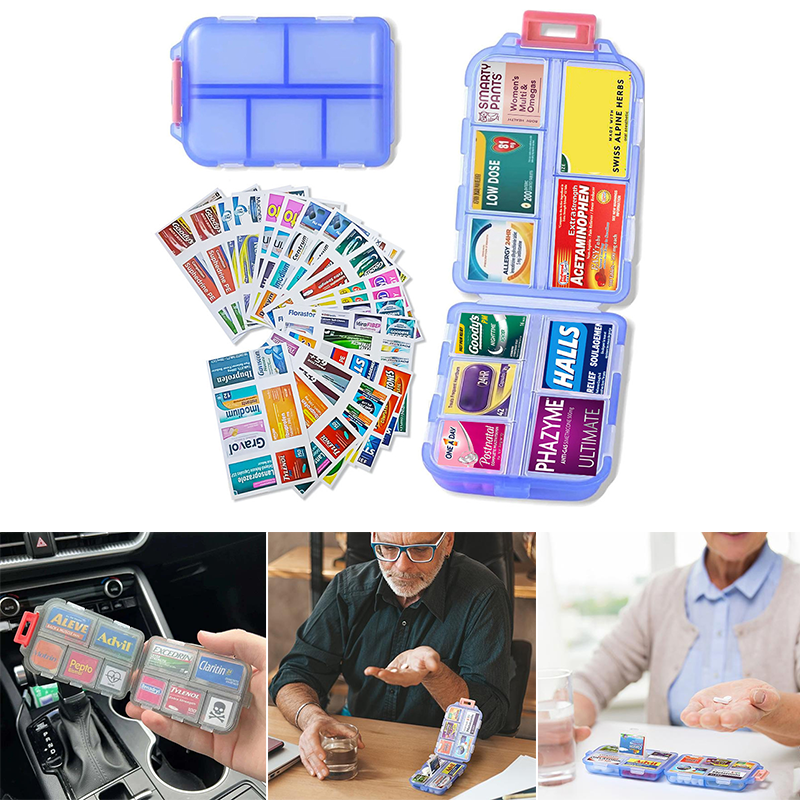 Compact Portable Travel Pill Organizer with 161 Labels