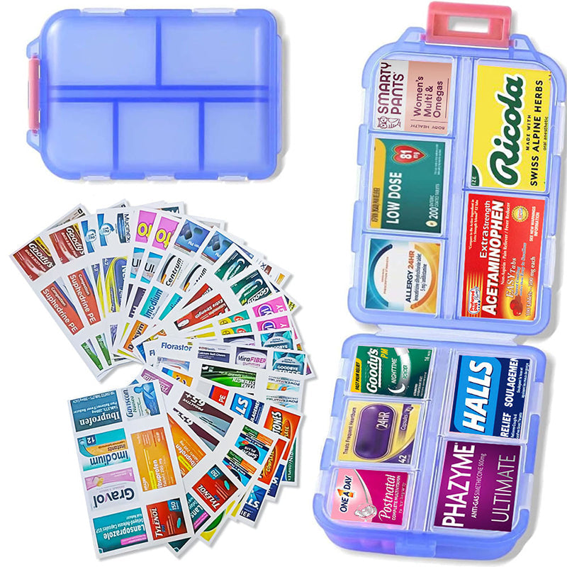 Compact Portable Travel Pill Organizer with 161 Labels
