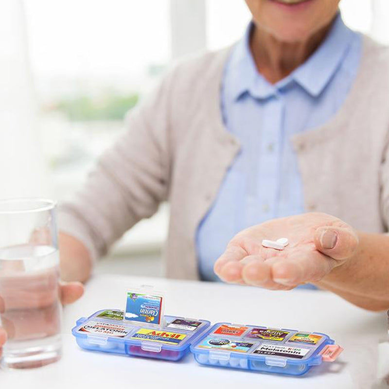Compact Portable Travel Pill Organizer with 161 Labels