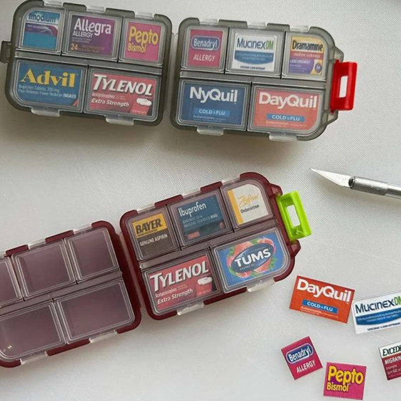 Compact Portable Travel Pill Organizer with 161 Labels
