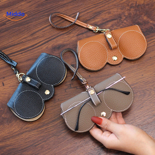 CompactVision™ - Slim Leather Glasses Case | Stylish Protection for Reading Glasses and Sunglasses