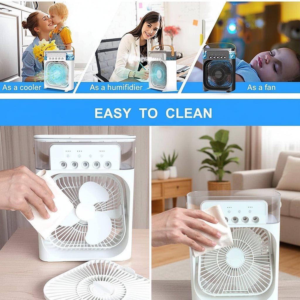 COOLNOVA MINI – Compact Mini Air Cooler with 3 Speeds and Spray Function