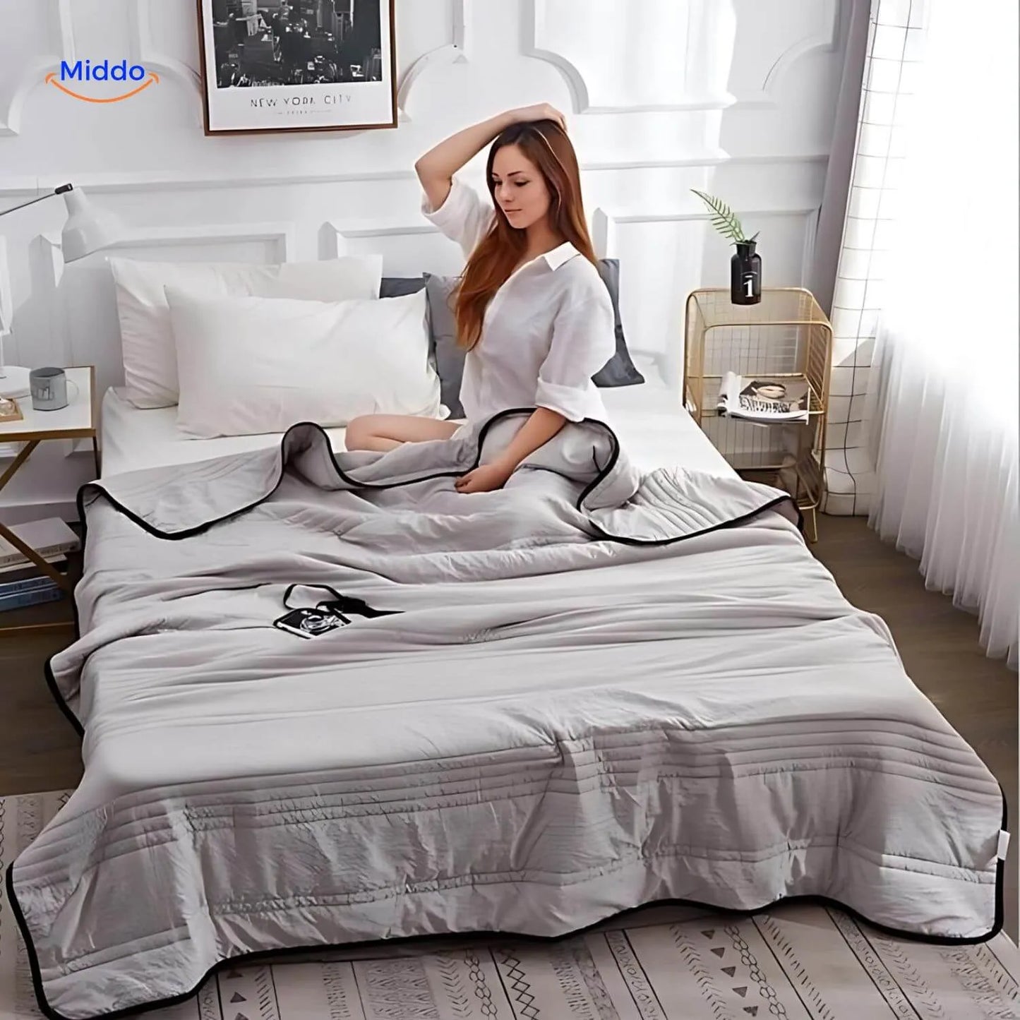 Coolwave™ Cooling Blanket | Breathable and Lightweight for Stylish Summer Comfort!