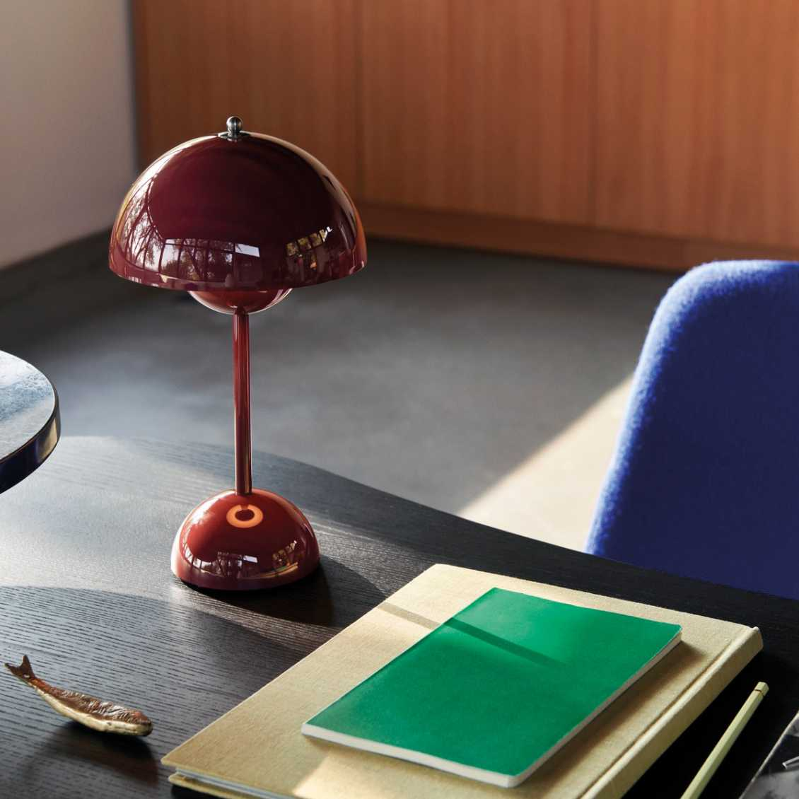 Cordless Retro LED Table Lamp with Umbrella Design
