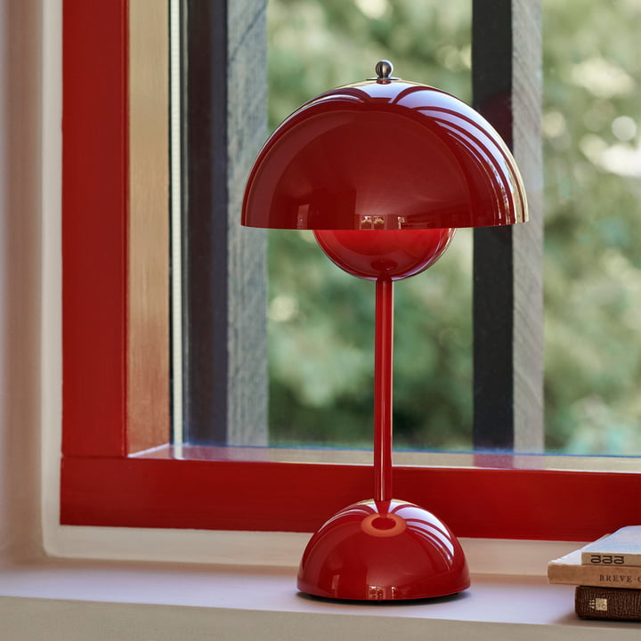 Cordless Retro LED Table Lamp with Umbrella Design