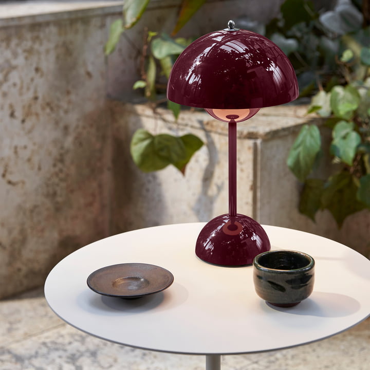 Cordless Retro LED Table Lamp with Umbrella Design