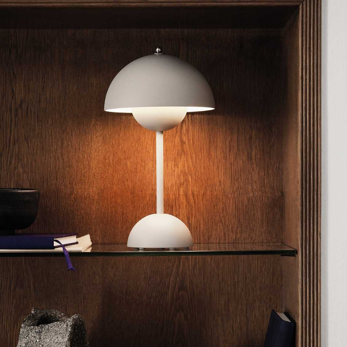 Cordless Retro LED Table Lamp with Umbrella Design