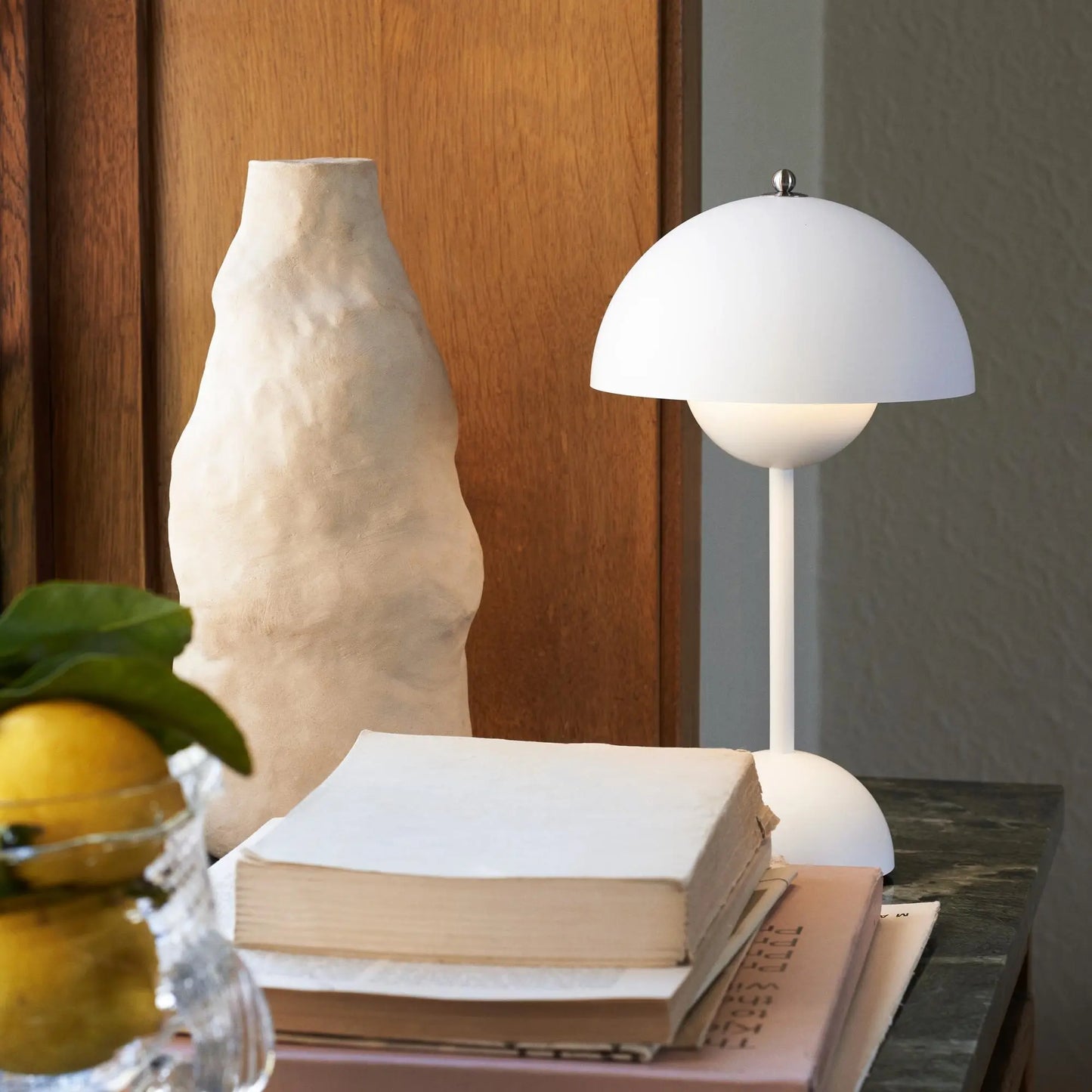 Cordless Retro LED Table Lamp with Umbrella Design