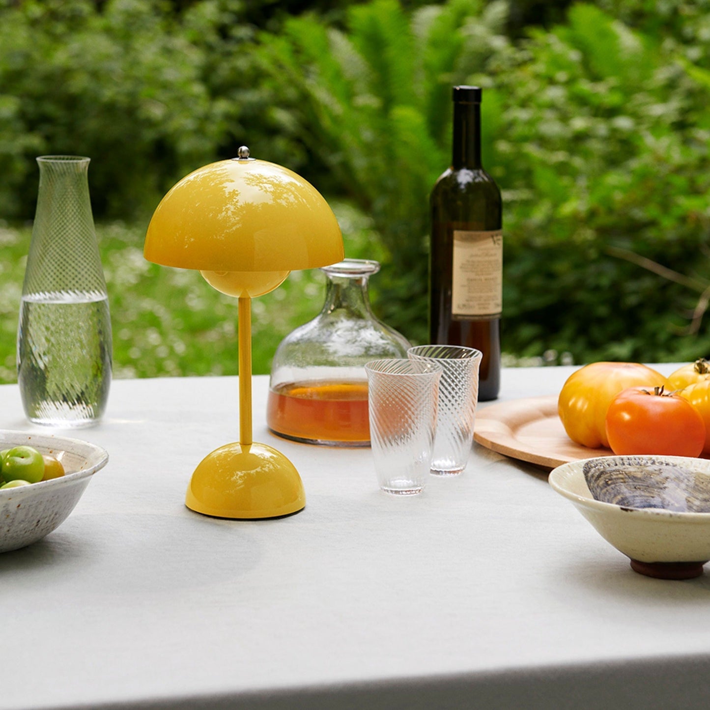 Cordless Retro LED Table Lamp with Umbrella Design