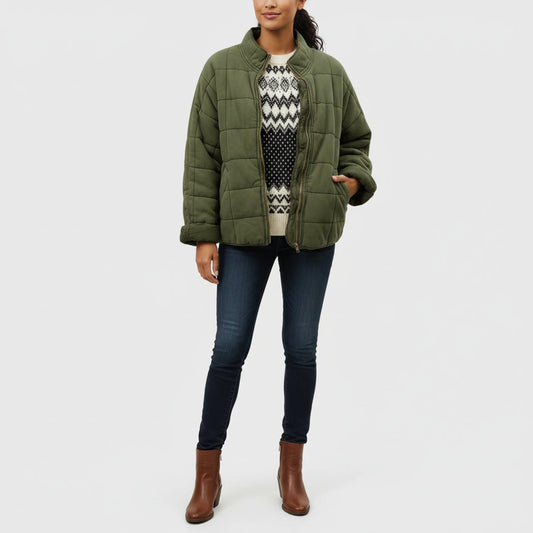 Women's Quilted Bomber Jacket