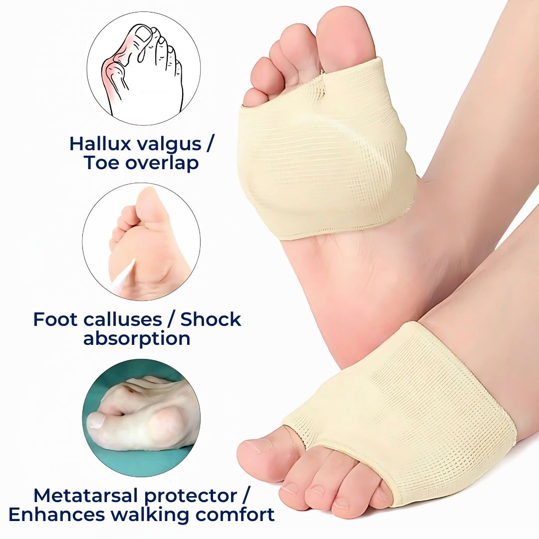 CushionFlex Forefoot Protection | Silicone Gel Cushion - Absorbs Shock on Foot - Pain Relief - for Metatarsalgia - Daily Comfort Closora
