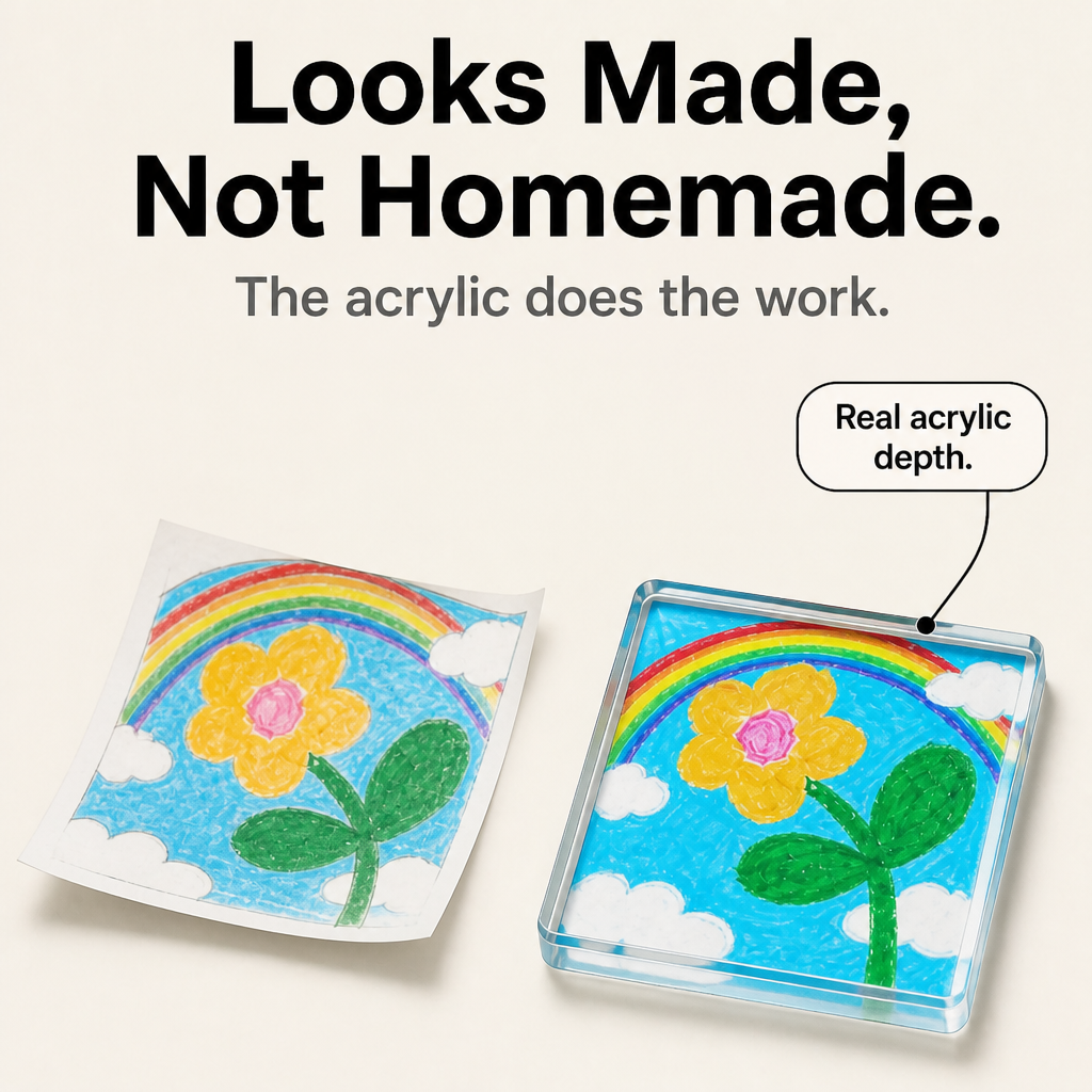 Custom Kids' Drawing Acrylic Fridge Magnets