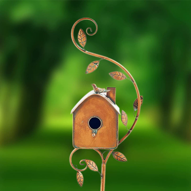 Decorative Birdhouses Garden Stakes Metal Outdoor