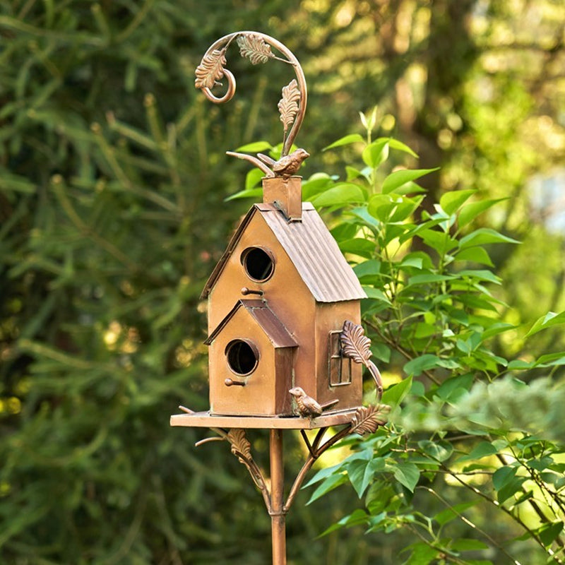 Decorative Birdhouses Garden Stakes Metal Outdoor