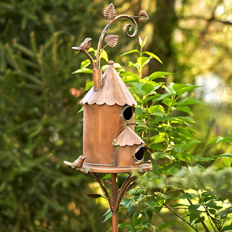 Decorative Birdhouses Garden Stakes Metal Outdoor