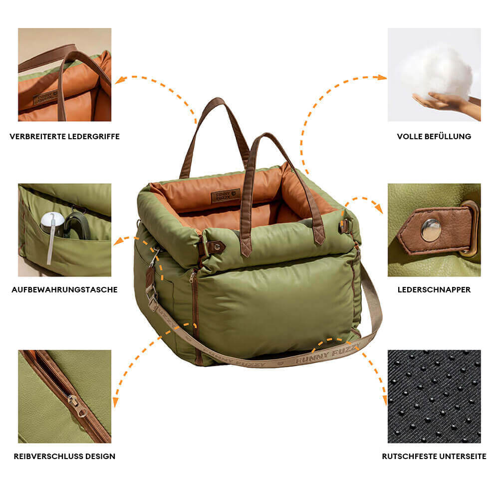 Deluxe Dog Seat for Car - Faux Leather Comfort | Urban Voyager
