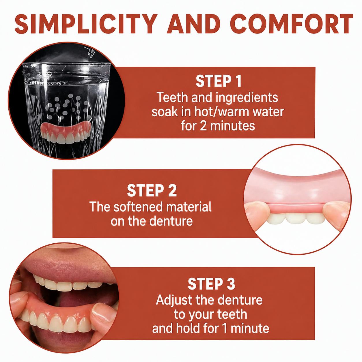 Dental Prosthesis | Soft Silicone Cushion | Non-Slip Fit Without Pressure Points | SecureSmile