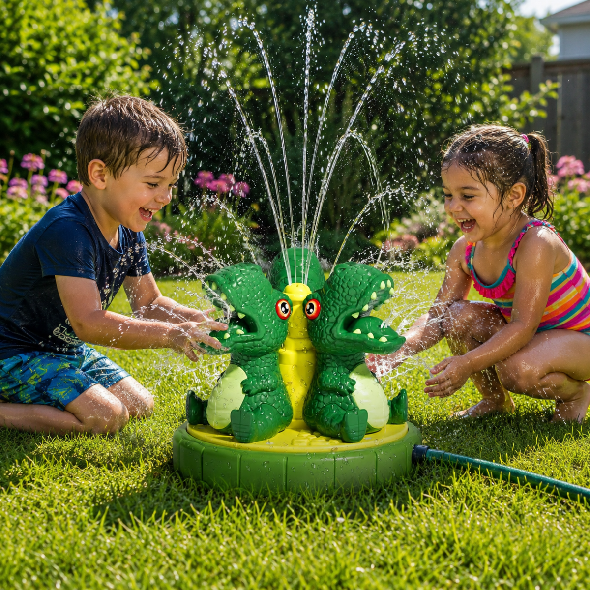 DINOSPLASH – Interactive Dinosaur Water Sprinkler for Fun Summer Play