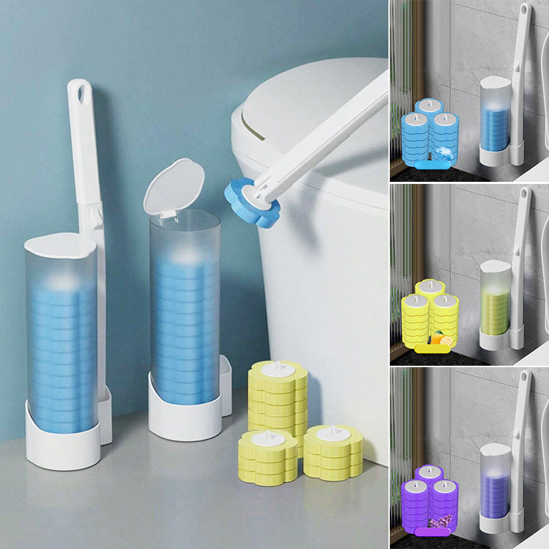Disposable Toilet Brush | Antibacterial | Hygienic Sponge Heads | CleanClick