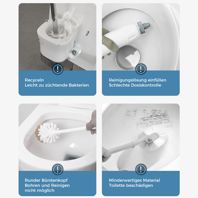 Disposable Toilet Brush | Antibacterial | Hygienic Sponge Heads | CleanClick