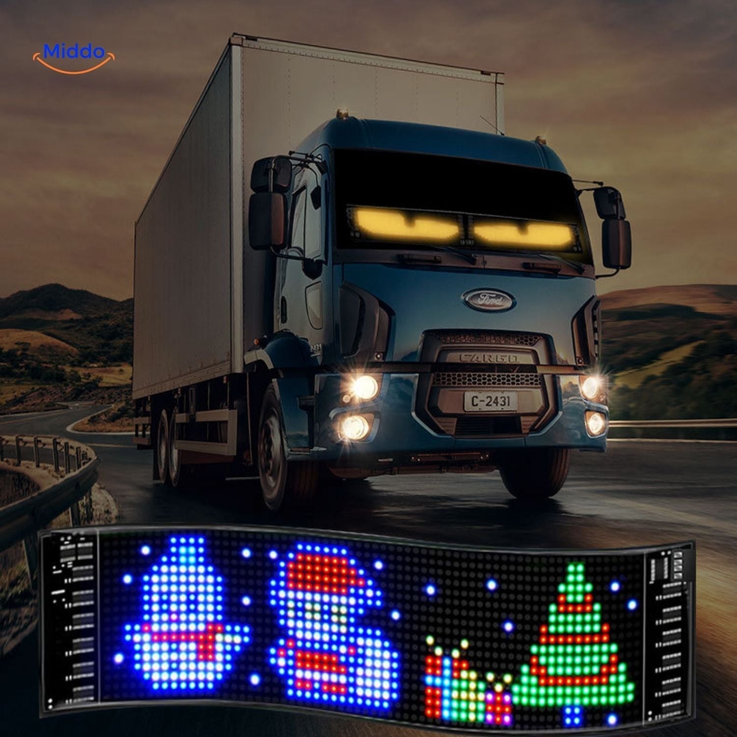 DriveFlex™ Matrix LED Screen | Devil Eyes, Texts & Animations via App + Remote Control