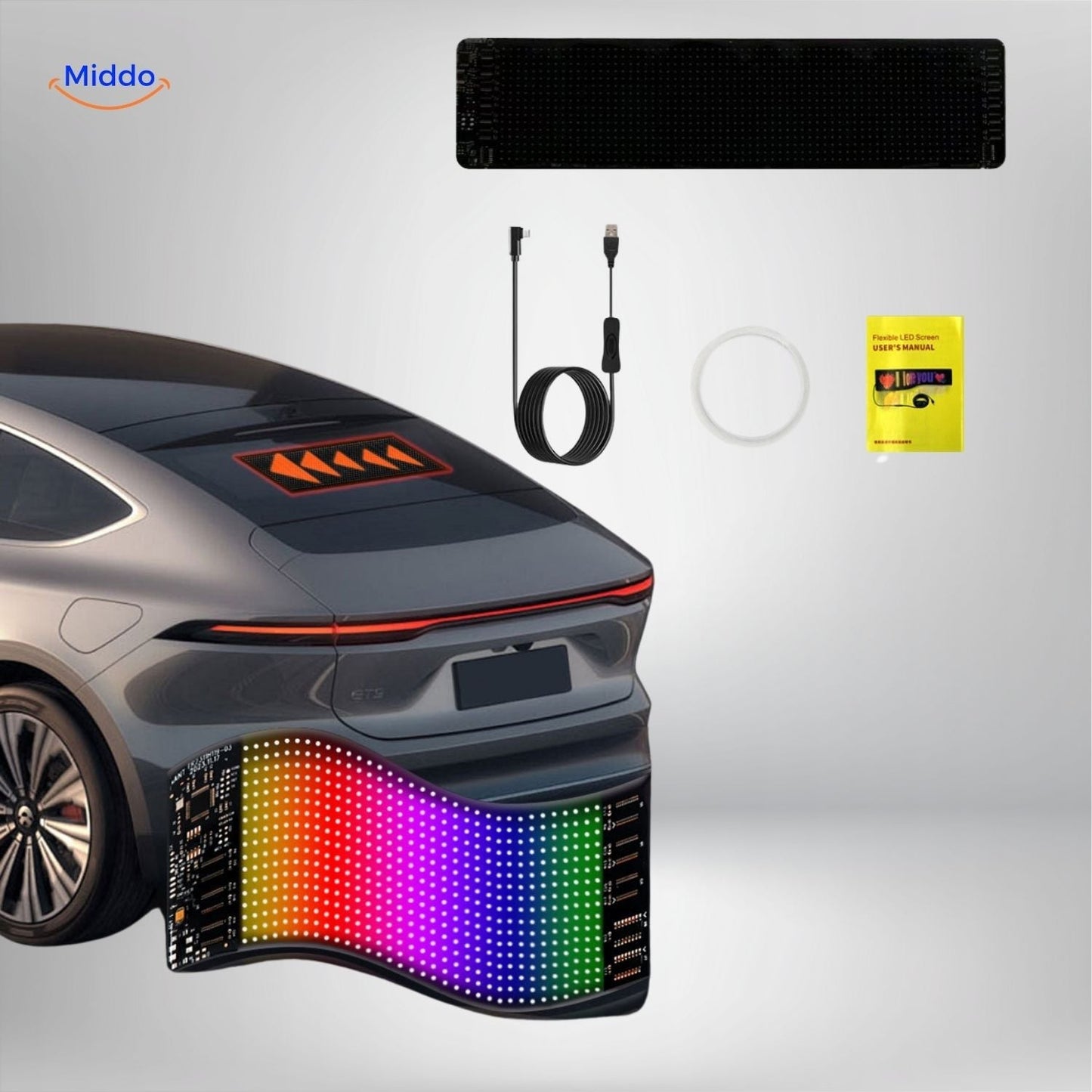 DriveFlex™ Matrix LED Screen | Devil Eyes, Texts & Animations via App + Remote Control