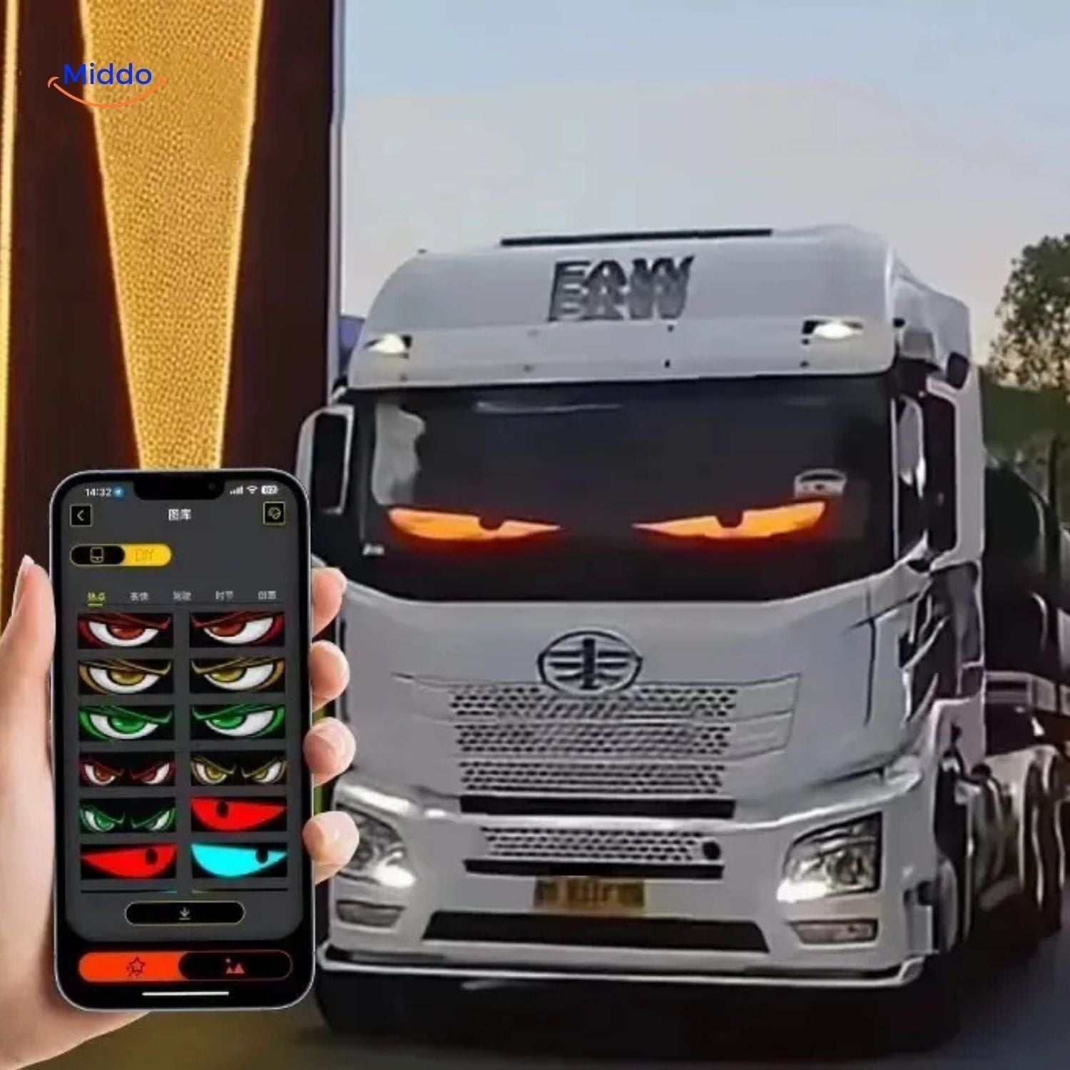 DriveFlex™ Matrix LED Screen | Devil Eyes, Texts & Animations via App + Remote Control