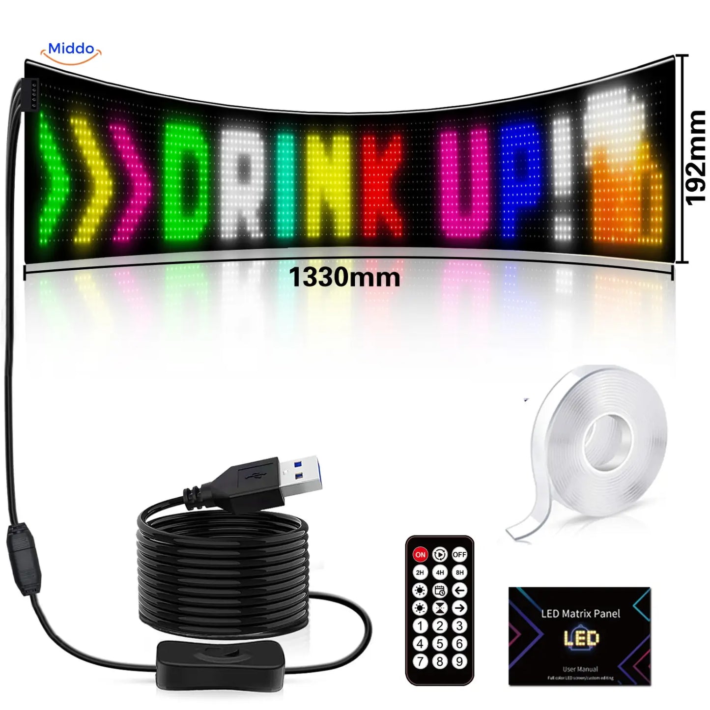 DriveFlex™ Matrix LED Screen | Devil Eyes, Texts & Animations via App + Remote Control