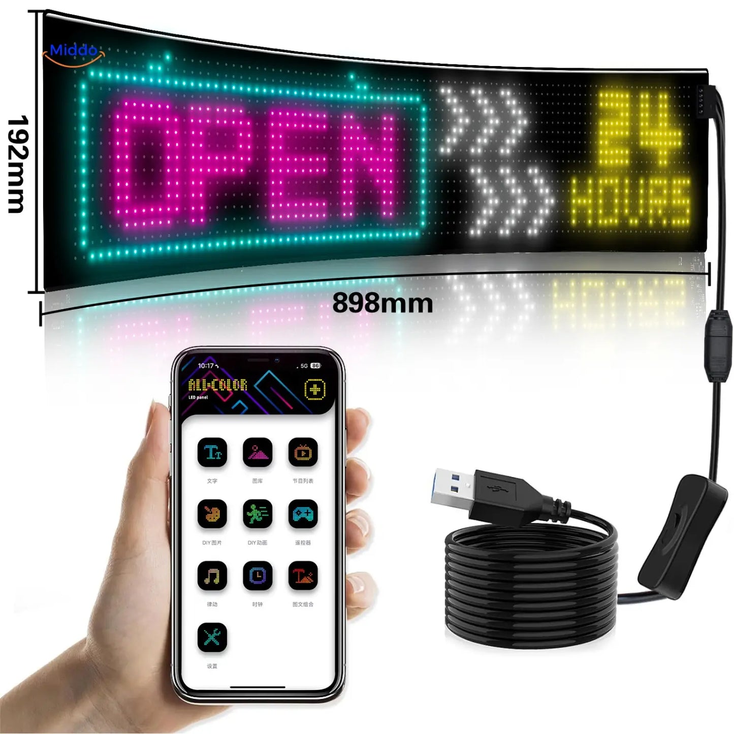 DriveFlex™ Matrix LED Screen | Devil Eyes, Texts & Animations via App + Remote Control