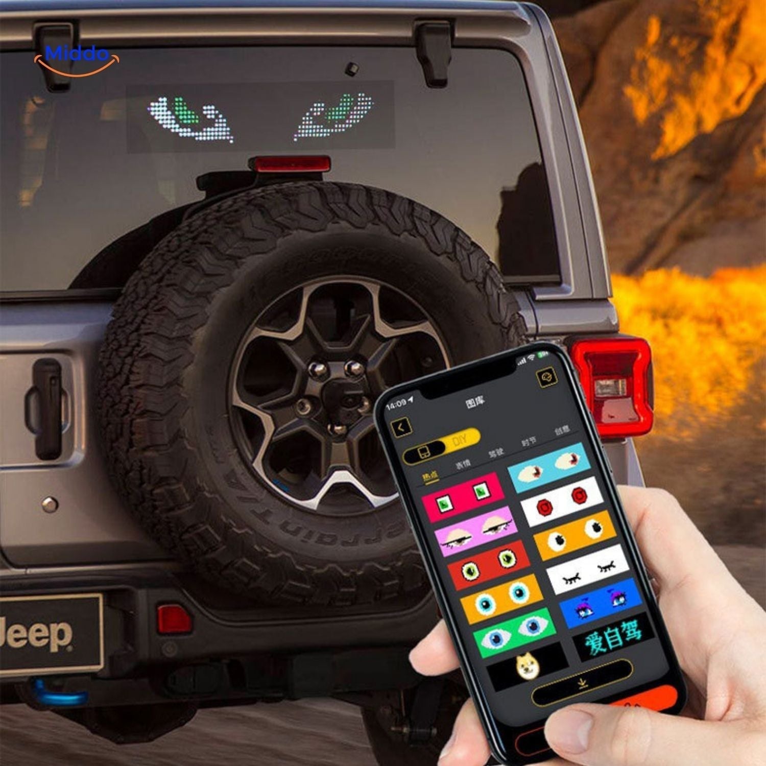 DriveFlex™ Matrix LED Screen | Devil Eyes, Texts & Animations via App + Remote Control