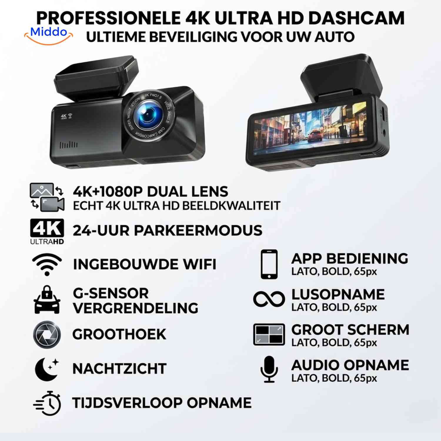 DriveGuard™ Dashcam | 4K video, WiFi and GPS tracking