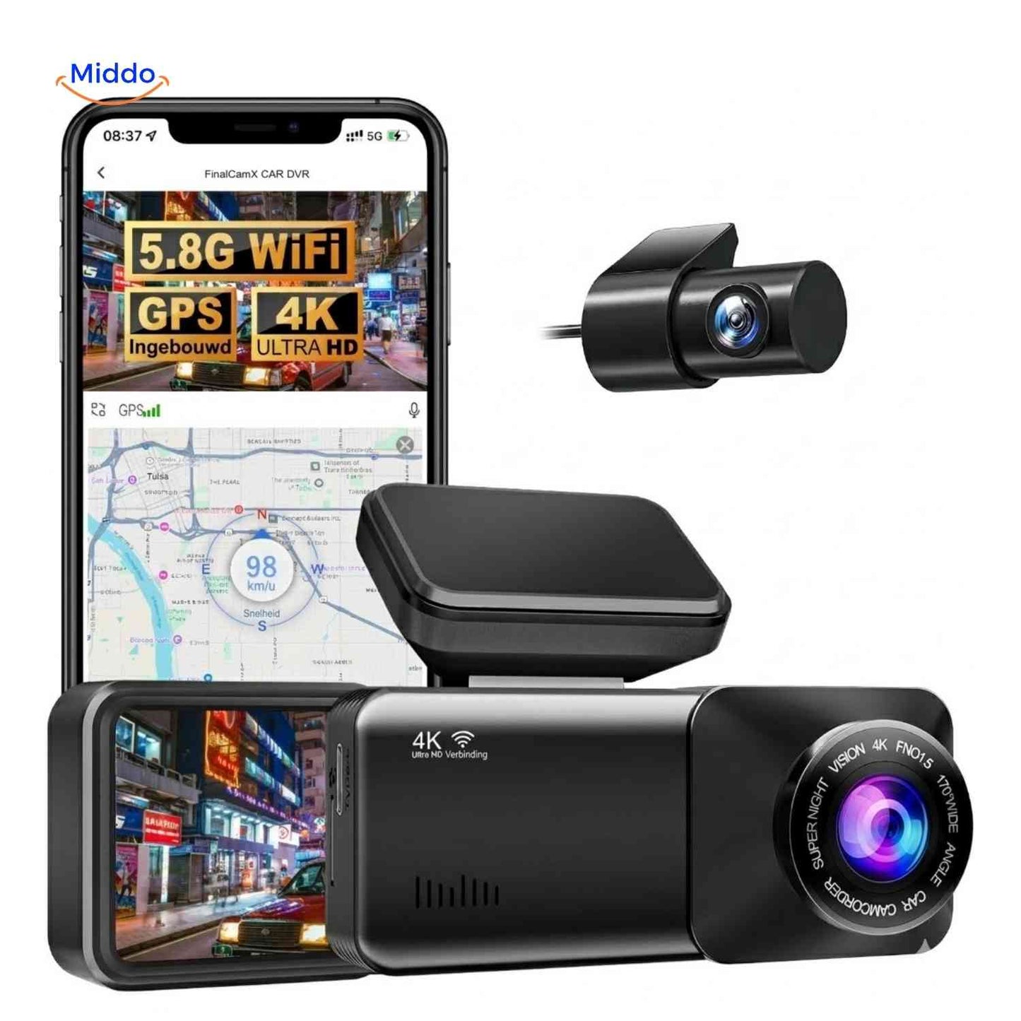 DriveGuard™ Dashcam | 4K video, WiFi and GPS tracking