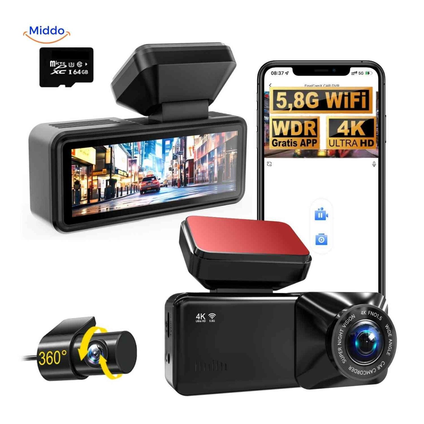 DriveGuard™ Dashcam | 4K video, WiFi and GPS tracking