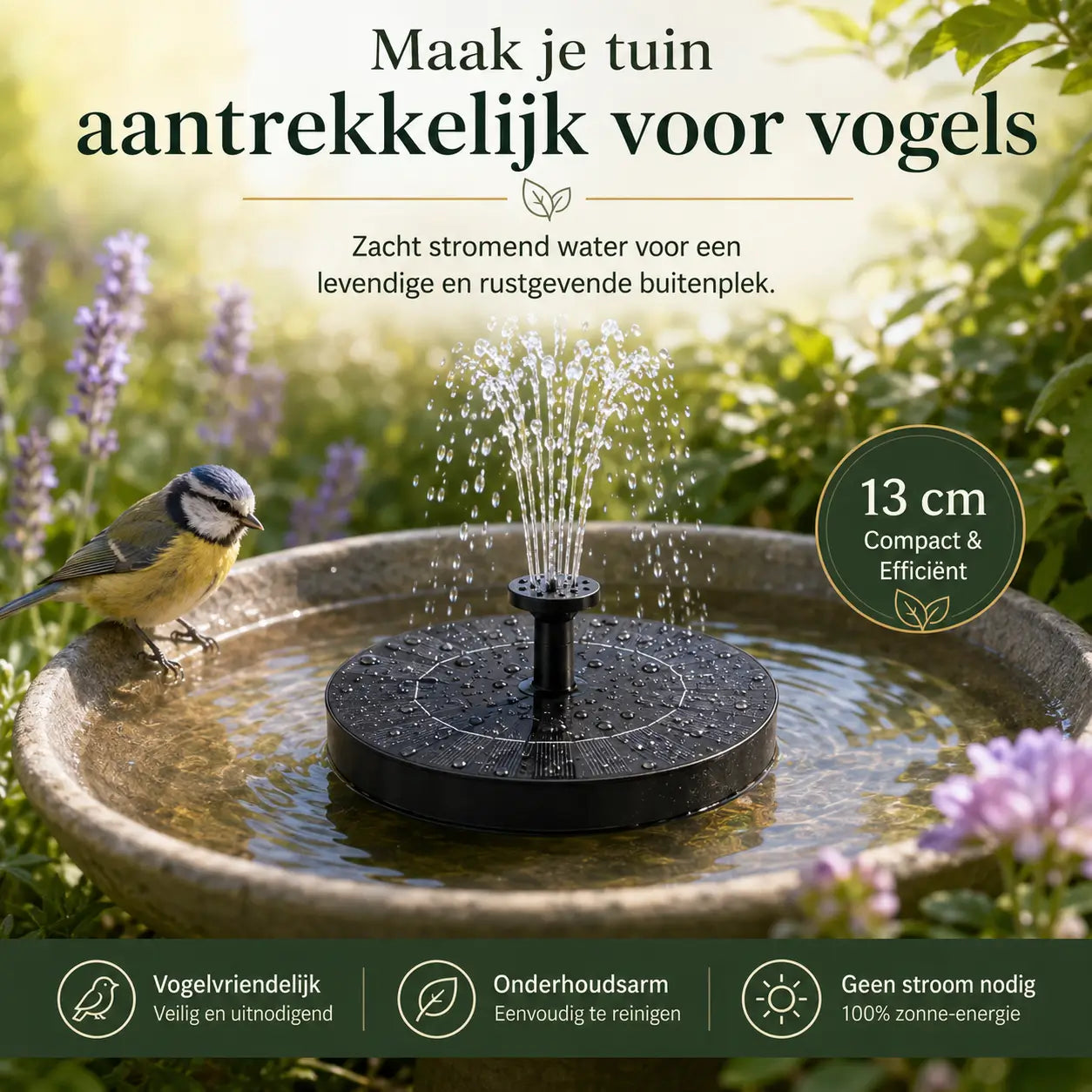 Eco-Friendly Fountain for Basins and Ponds with our Solar Oasis™