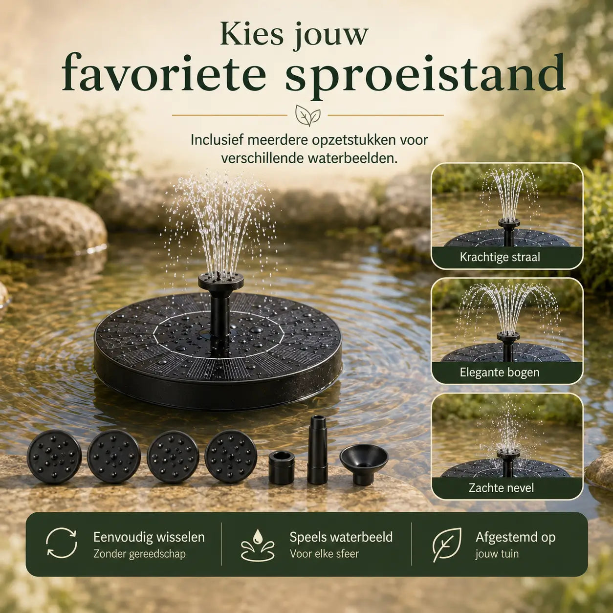 Eco-Friendly Fountain for Basins and Ponds with our Solar Oasis™