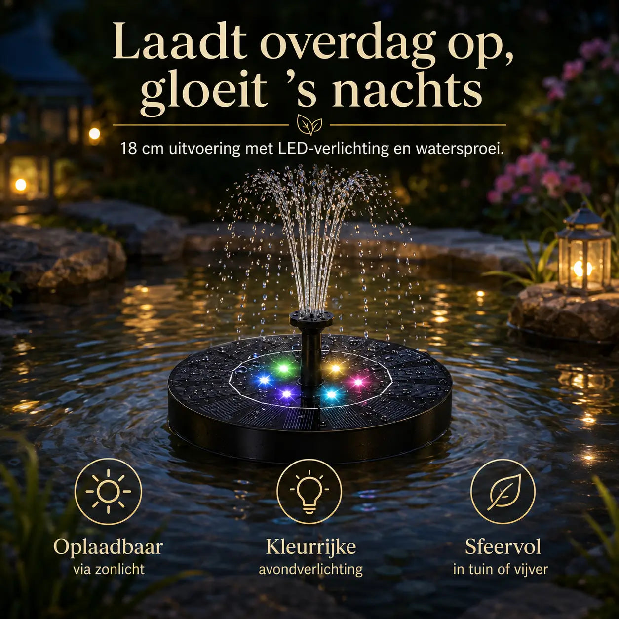 Eco-Friendly Fountain for Basins and Ponds with our Solar Oasis™
