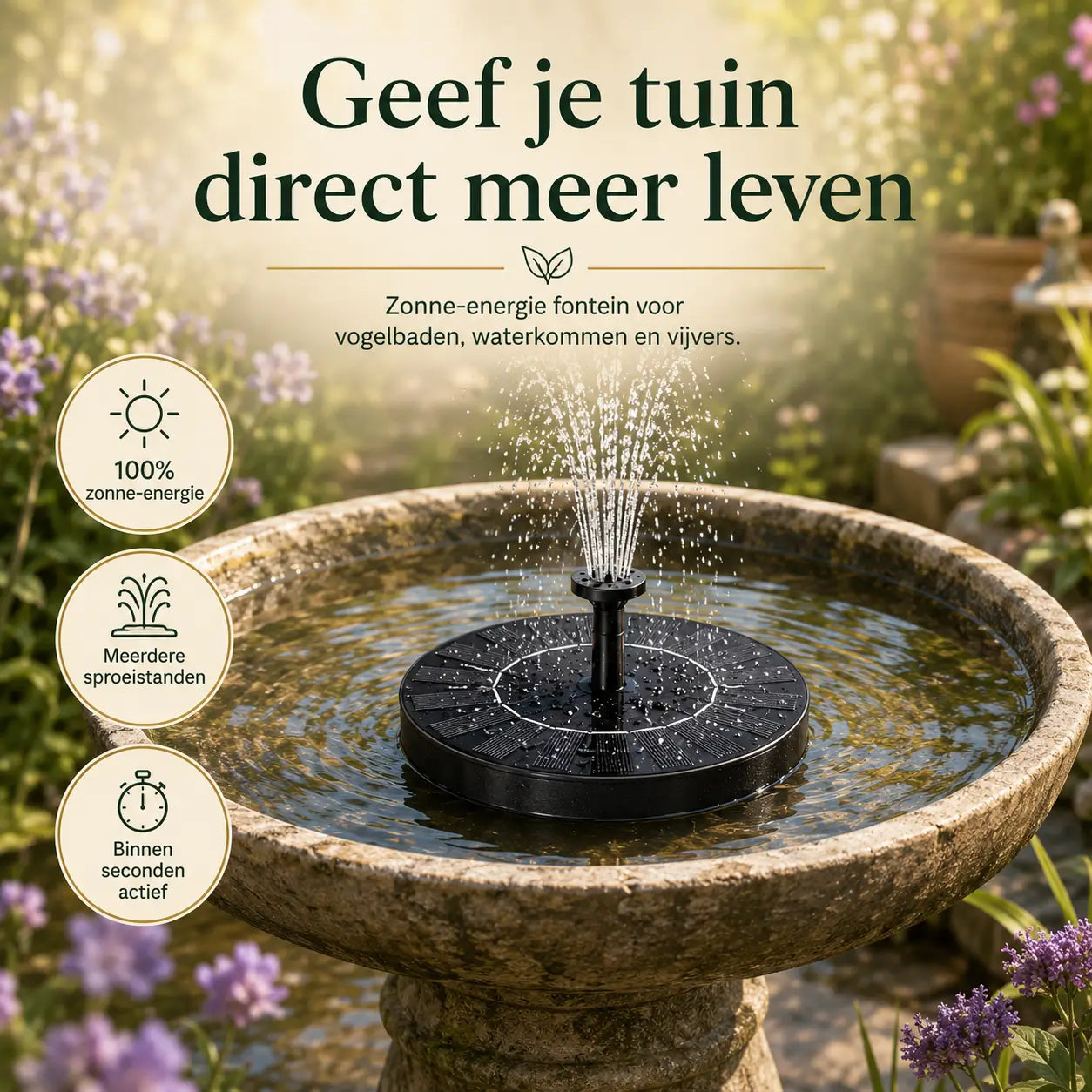 Eco-Friendly Fountain for Basins and Ponds with our Solar Oasis™