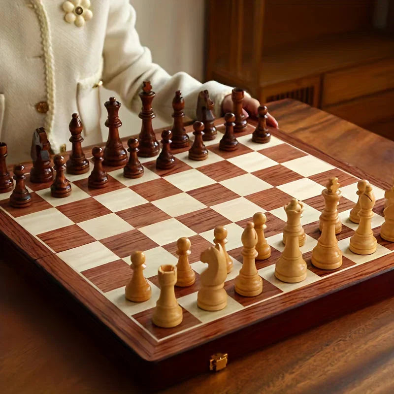 Elegant Chess Set with Detailed Pieces